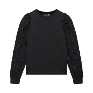 Mint Velvet Black Lace Sleeve Sweatshirt